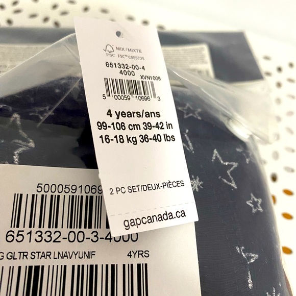Navy blue star pajamas, baby GAP - Picture 3 of 6